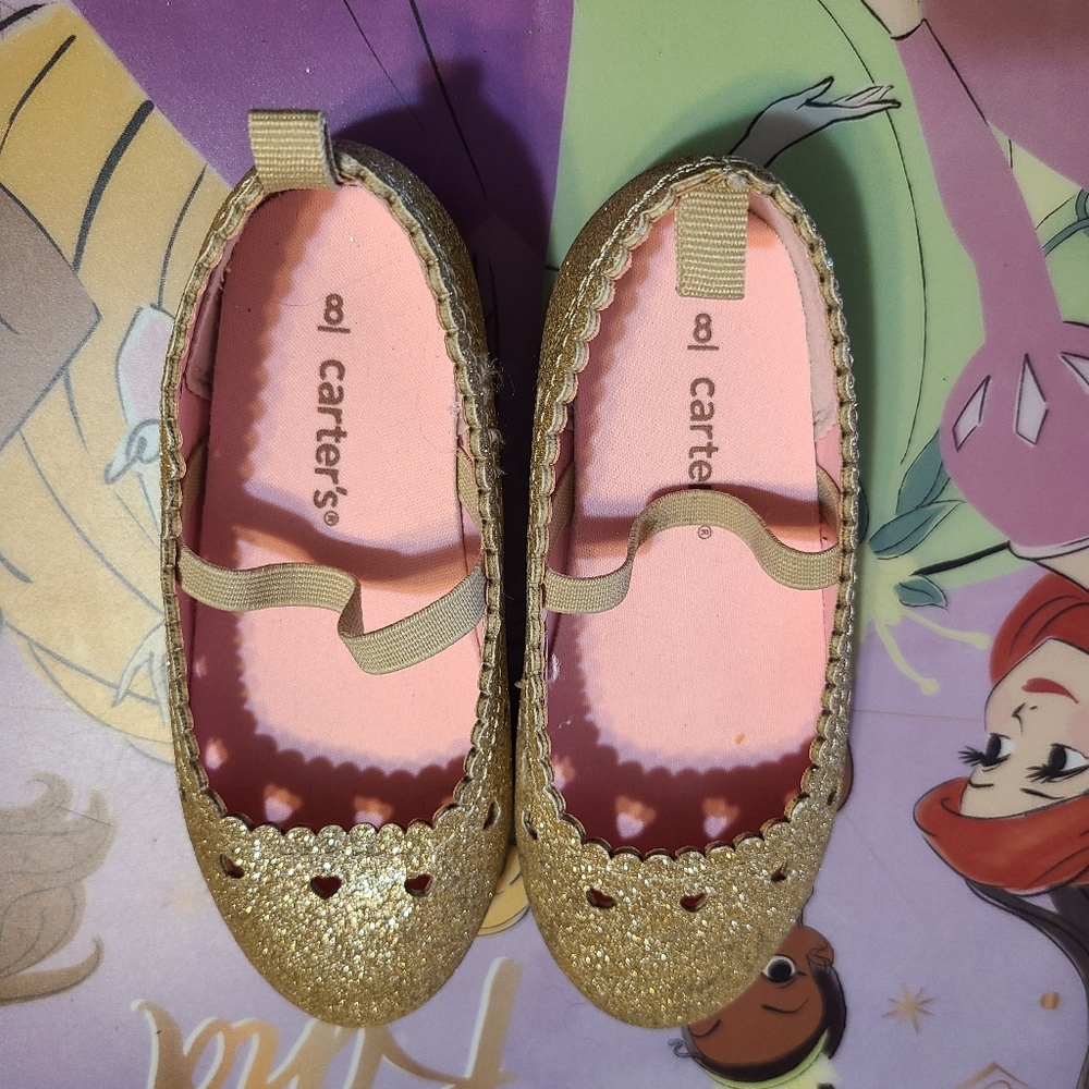 Carter's Toddler Gold Glitter Shoes 8T